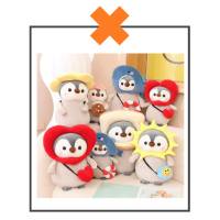 Kawaii knuffel pinguin vis